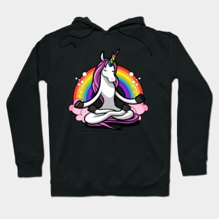 Unicorn Zen Yoga Meditation Magical Rainbow Hoodie
